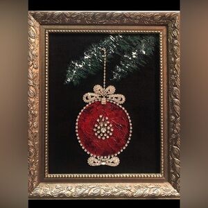 framed jewelry art Christmas Tree Ornament